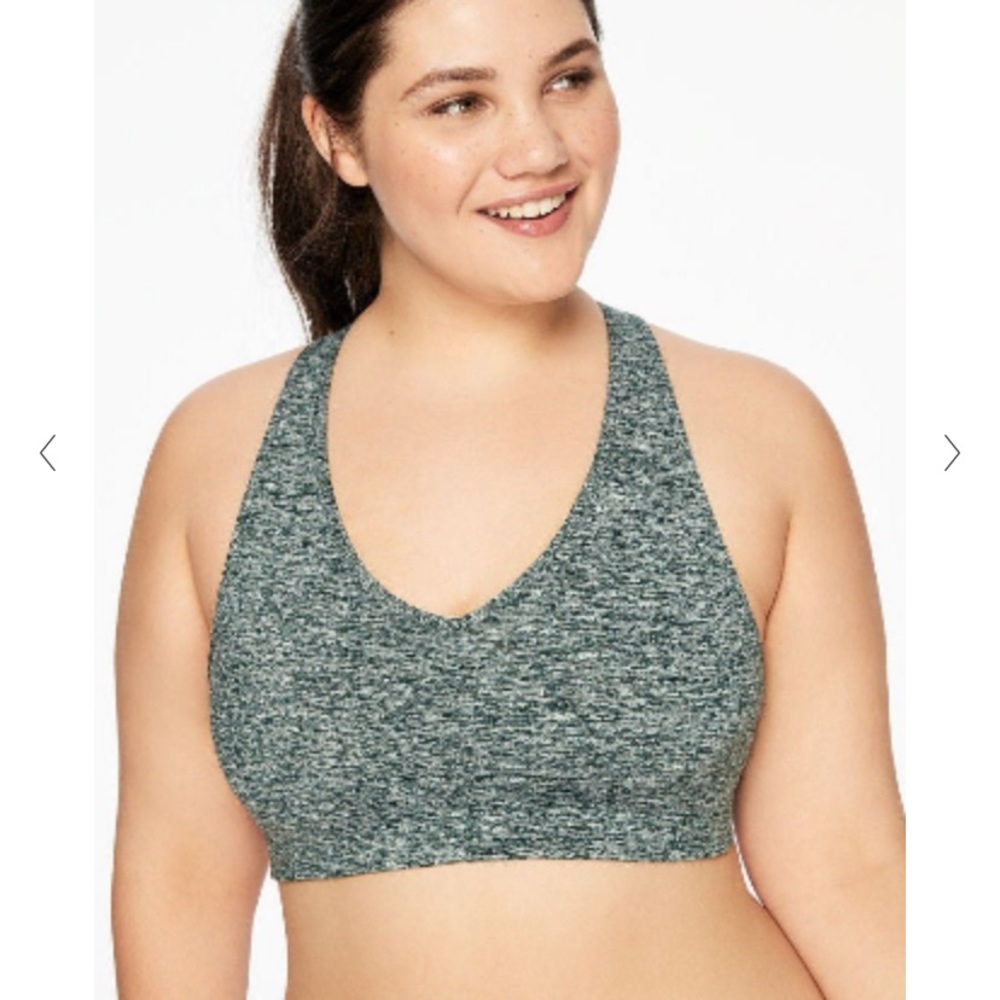 NWOT VS PINK Dark Ivy Green Marl Ultimate Extreme Cozy Racerback Sports Bra